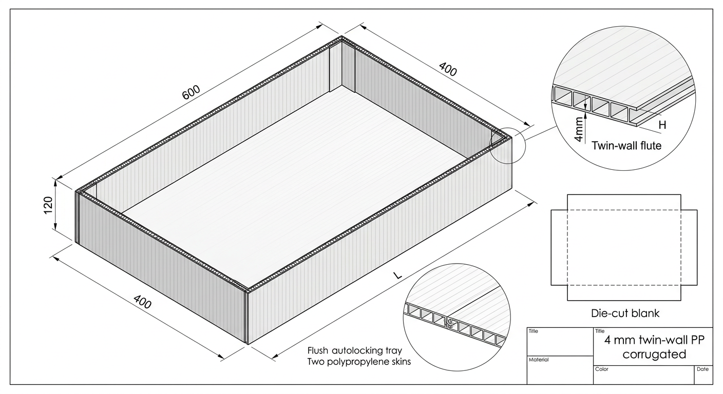 PP Folded Corner Tray — view 2